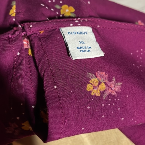 Old Navy Romantic Spring Plum Floral Fit & Flare Flute-Sleeve Plus-Size Dress - Picture 9 of 10